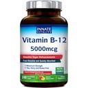 Vitalidad innato Vitamina B12 5000mcg, Methylcobalamina sublingual, Metilcobalamina Vegana, Tablas de disuelve rápido, Flavor natural de melocotón, apoya la producción de energía y sistema nervioso saludable, 240 Tabletas