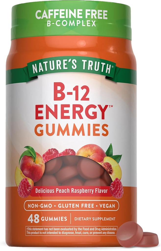 Verdad de la naturaleza Complejo de vitamina B Gummies ANTE 48 Conde Silencio con B-Vitamins, L-Carnitine & Ashwagandha Silencioso Vegan, No GMO & Gluten Suplemento gratuito