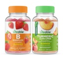 Complejo B Lifeable + Curcumina Turmérica, Colgante Gummies - Gran Tasting, Suplemento de vitamina, Gluten Gratis, GMO Gratis, Chewable