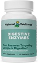 Natural Wellness Digestive Enzymes – Integral Enzyme Blend for Healthy Digestion, Nutrient Absorption & Relief from Gas, Bloating & Indigestion – 60 Vegetarian Capsules