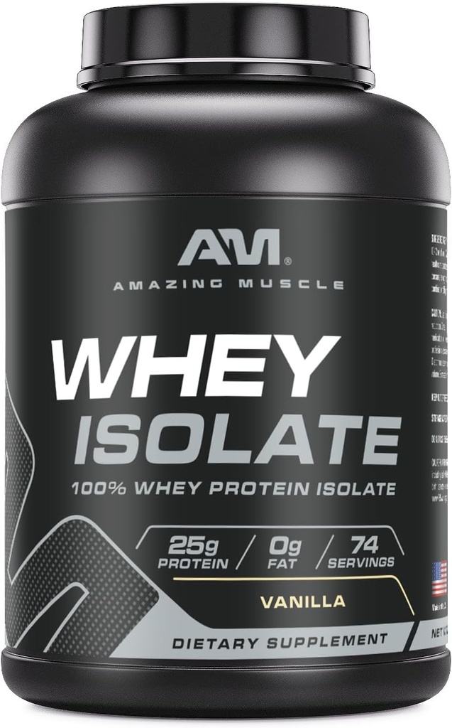 Whey Protein Isolate Powder ← 25 Grams Protein Por Serving Silencio 100% Whey Isolate ← Zero Fat ← Made in USA (5 Lb, Vanilla)