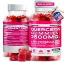 Quercetin Gummies - 2500MG Quercetin con Bromelain L-theanine & Zinc - Suplemento Puro para el Sistema Inmunitario de Pulmón y Alivios - Suplementos Veganos de Booster Inmunity para Adultos Niños - Hecho en EE.UU.