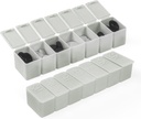 Organizador semanal de pequeñas píldoras, 7 días Caso, Caja de Medicina de Casos de Vitamina Diaria, Contenedores para la Medicina Suplementos Aceite de Pesca(2Pcs,Grey)