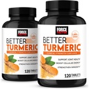 FACTOR DE FORCE Mejor Turmérico 2-Pack Apoyo Conjunto Suplemento con HidroCurc Curcumina Turmérica con Pepper Negro, Soporte Conjunto de Fuerza Clínica, 240 Tabletas, Embalaje Blanco
