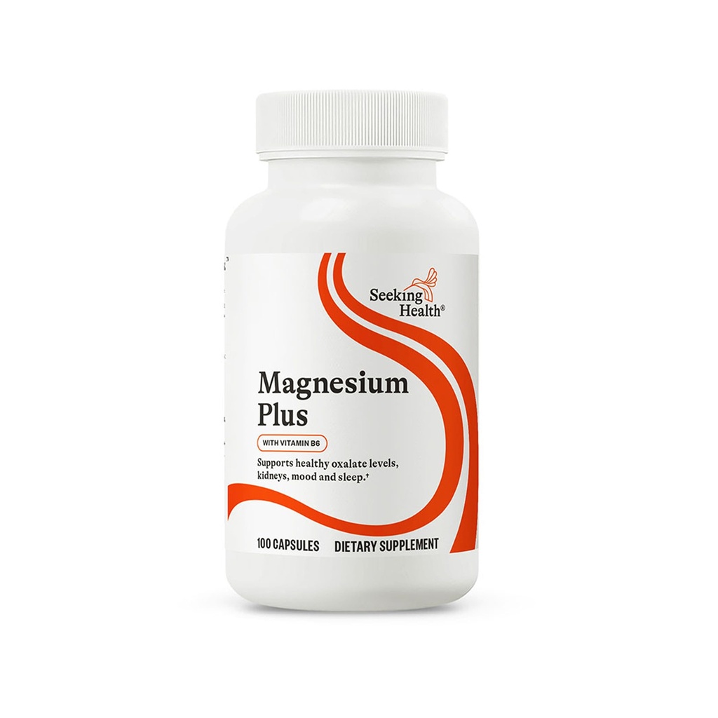 Buscando Magnesio de Salud Plus - Fórmula con Vitamina B6 - Magnesium Malate &amp; Glycinate Suplemento para apoyar la salud ósea, el sueño " sentimientos de calma - 100 cápsulas
