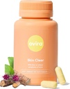Ovira Skin Clear with ZINCBRIGHT - 60 cápsulas para la piel clara de flexión Rosacea " Tratamiento de acné hormonal con vitamina C Silencioso Soporte Producción de colágeno Paquete de 1