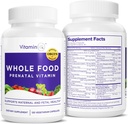 Alimento integral Vitaminas prenatales (120 cápsulas) Apoyo natural para la salud materno-fetal, multivitamina prenatal para las mujeres con escotilla, vitaminas B y más, vegano, no soy, gluten o lácteo