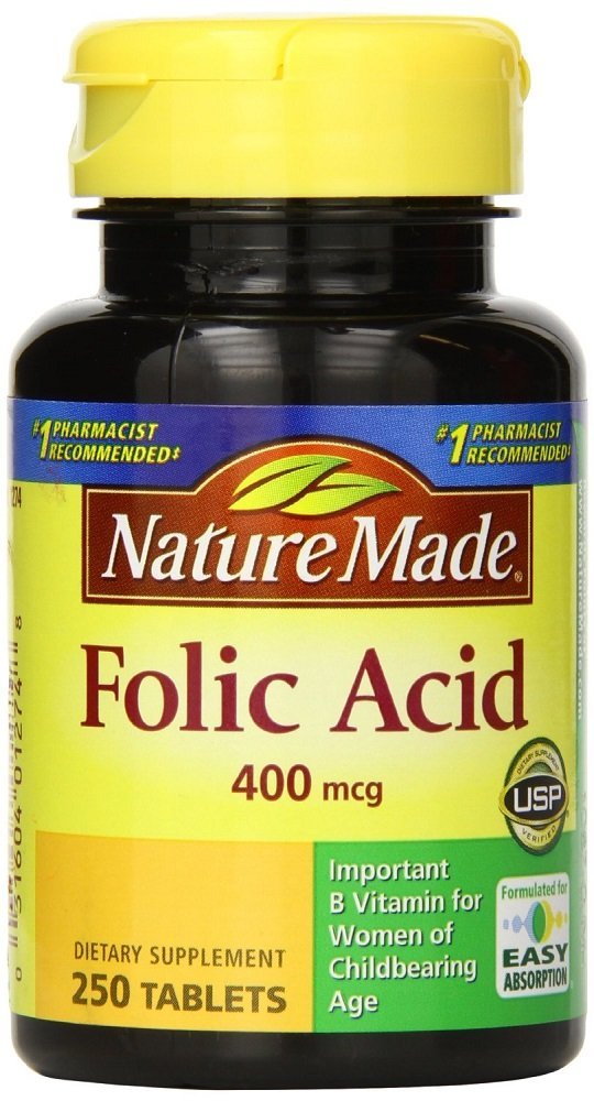 Nature Made Folic Acid 400 mcg 250 Conde (4 Pack)