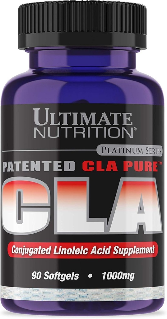Última Nutrición CLA Suplemento de ácido linoleico puramente conjugado, Metabolismo, Fuerza Fórmula Patented 1000mg, 90 geles blandos