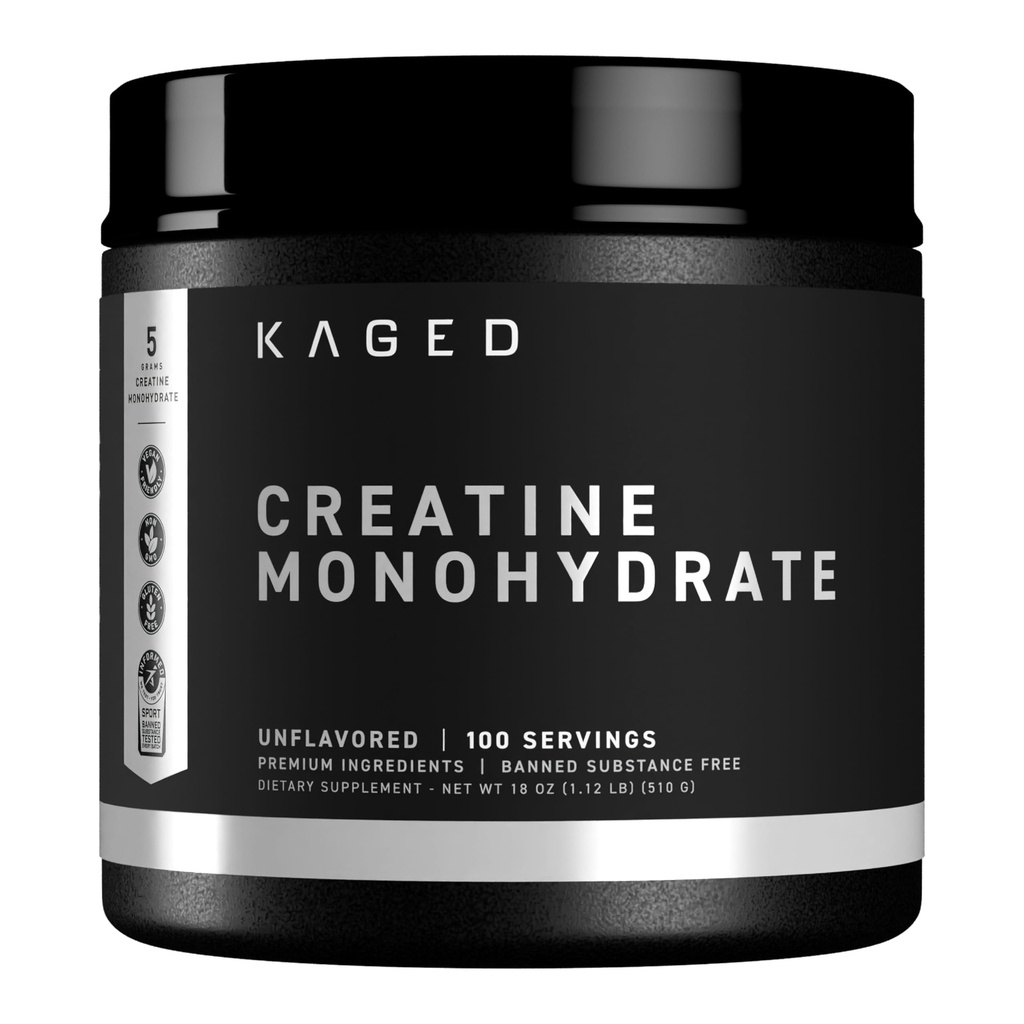 Kaged Creatine Monohydrate Micronized Powder ← Desflavored ← Muscle Building " Recovery TEN 5000 mg Por Serving TEN Vegan, Gluten Free, Easily Digestible ← Suplementos para Hombres " Las mujeres viven 100 Servings