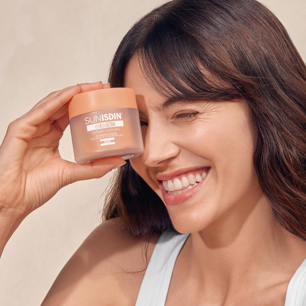 SUNISDIN - Suplemento Antioxidante de cuidado diario con vitamina E y A - 30 cápsulas de Softgel
