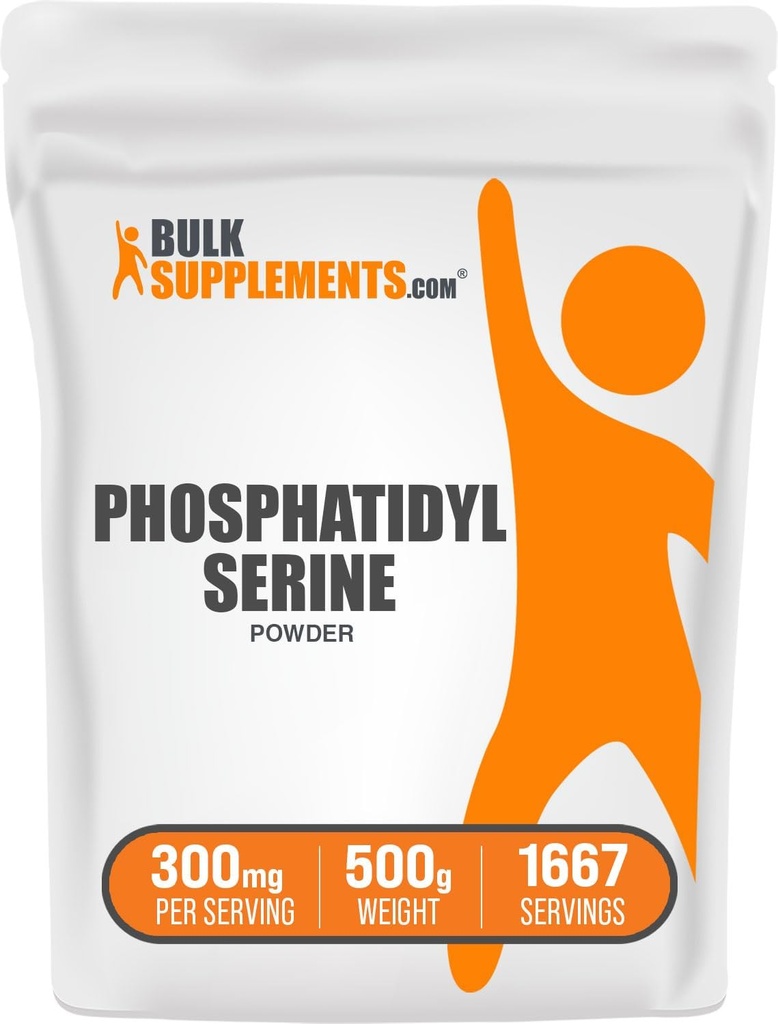 BulkSupplements.com Polvo fosfatidilserina - fosfatidilserina Suplemento, Fuente de las judías de soja - 300 mg por servidumbre (60 mg de fosfatilserina), 500g (1,1 libras) (Pack of 1)
