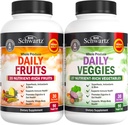 Suplemento diario de frutas y verduras para adultos - Super Frutas y verduras cápsulas para la energía mejorada Gut Health Immune Soporte general con 47 frutas y verduras enteras de alimentos - 1 mes