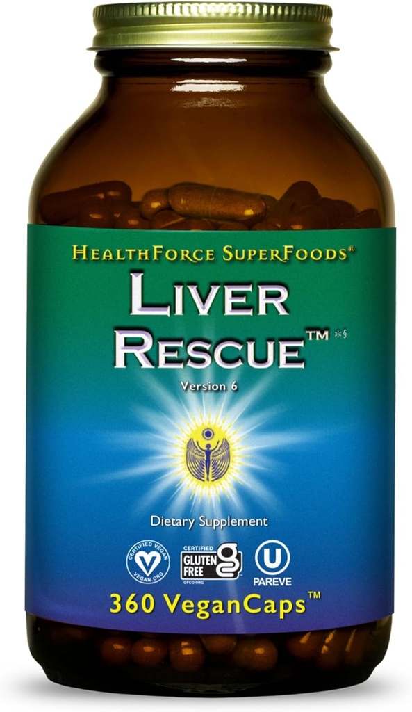 SaludForce SuperFoods Rescate del hígado - Natural Liver Cleanse - with Milk Thistle & Dandelion Root - Gluten-Free & Vegan - 360 cápsulas
