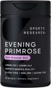 Sports Research Evening Primrose Supplement from Cold Pressed Oil - Softgels for Women’s Health & Skin Health - Gluten Free " Non-GMO GLA - High Potency 1300mg, 30 Conde