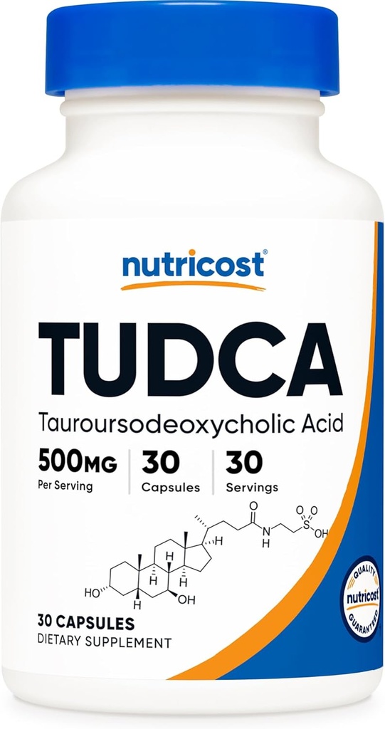Nutricost Tudca 500mg, 30 Capsules (Acido Tauroursodeoxycholic) - Premium Quality, Gluten Free