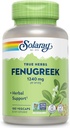 SOLARAY Semilla Fenugreek 1240 mg, Apoyo a la Digestión Saludable y Más, Vegan y laboratorio Verificado para Calidad, 90 Servimientos, 180 VegCaps
