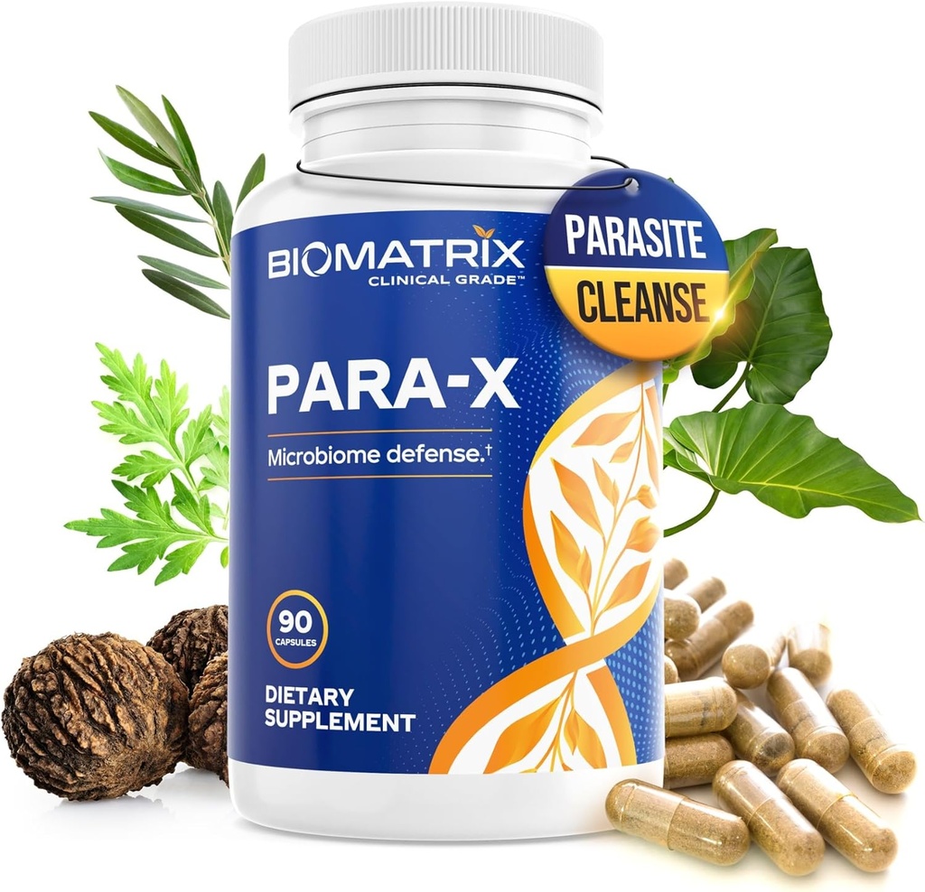 BioMatrix para-X Digestive Cleanse Suplemento, Herbal Fórmula – Wormwood, Berberine, Black Walnut, Artemisininin, Olive Leaf, for Humans