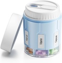 Organizador de botellas Daviky, organizador de suplementos con 7 grandes componentes, dispensador de pilas de viaje caja redonda con dos tapas