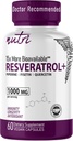 Nutri Resveratrol Suplemento 1000mg (Ultra High Purity Trans-Resveratrol) - 15x Más Biodisponible con Quercetina Liposomal y Fisetina - Antioxidante, Longevidad, Piperina Orgánica - 60 cápsulas Veganas