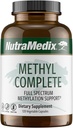 NutraMedix Methyl Complete - Metilación completa " Energy Support Capsules - Vitamina B2, B6, B12 " Folate - con Monohidrato de Creatina " Betaine Anhydrous (120 Conteo)