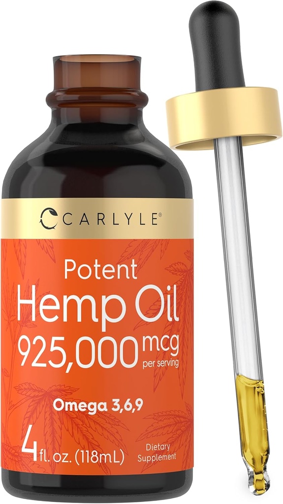 Carlyle Hemp Seed Oil 925000 mcg ← Vegetarian, Non-GMO, Gluten Free ← Cold Pressed