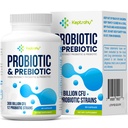 Probióticos para Mujeres &amp; Hombres, 300 Billones CFU Probióticos de 12 Strains + Prebióticos Orgánicos Blend for Daily Digestive, Immune, Gut, Bloating, Gut Health for Women &amp; Men, Shelf Stable - 60 cápsulas