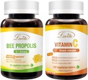Lovita Bee Propolis Capsule & Vitamina C 1000mg Nutrients Bundle. Suplemento dietético apoya una mejor nutrición & bienestar general
