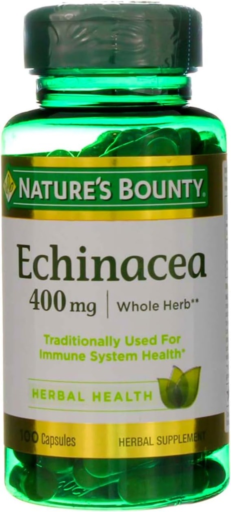 Rebote natural de la naturaleza Herb Echinacea 400mg, 100 cápsulas (Pack of 2)