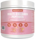 Multi Collagen Peptides Powder 10g - Tipo I, II, III, V, X Hidrolyzed Collagen Protein Powder con biotina, ácido hialurónico, vitamina C para el cabello, piel, uñas & soporte conjunto - Desarrollado 1.1 lb
