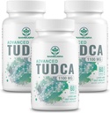 TUDCA 1100mg para la limpieza del hígado Detox y Reparación, 3er Parte testó suplementos TUDCA avanzados, Ultra Strength Bile Salt TUDCA Liver Suplemento, 180 cápsulas (Pack of 3)