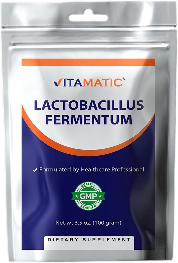 Vitamatic Lactobacillus Fermentum Probiotic Powder - Digestive Health Support - 100 Gram (3.5 OZ) - 100 Servings