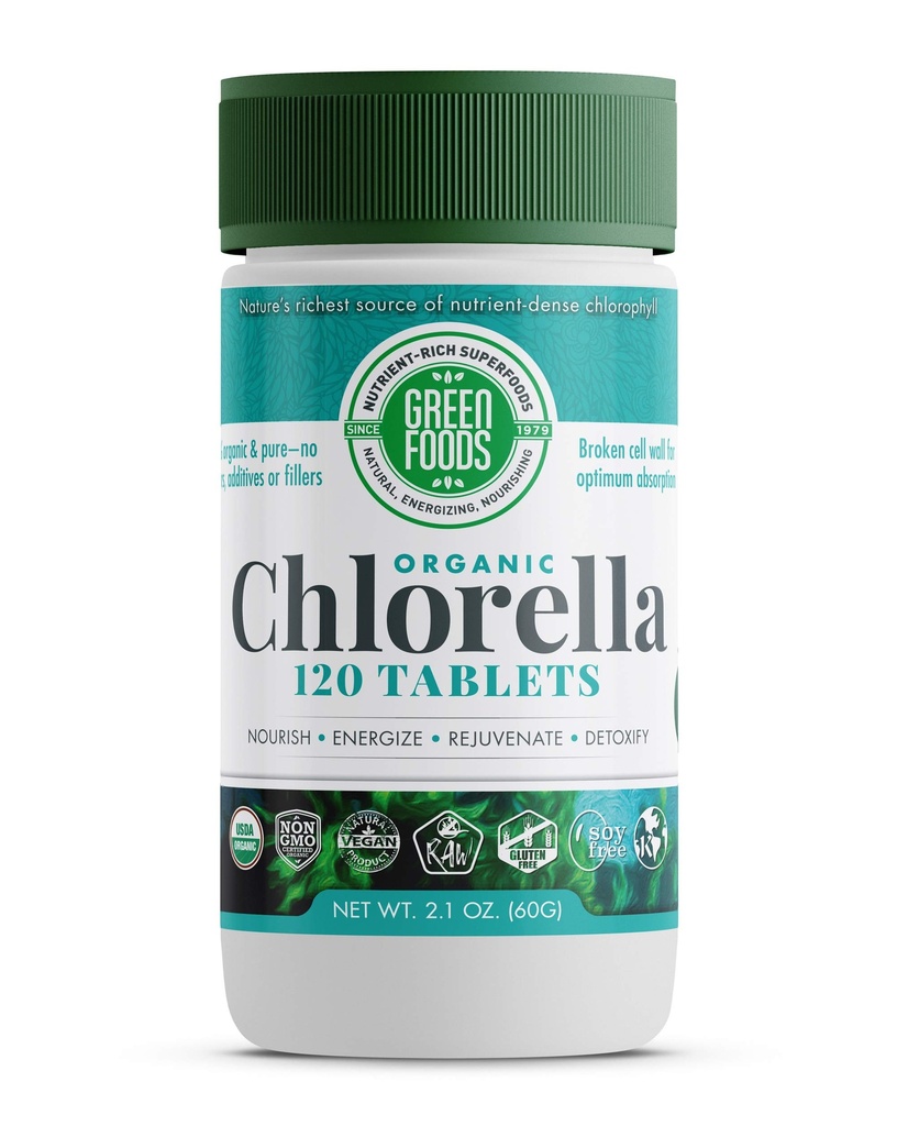 Green Foods Organic Chlorella 500 Mg, 120 Conde