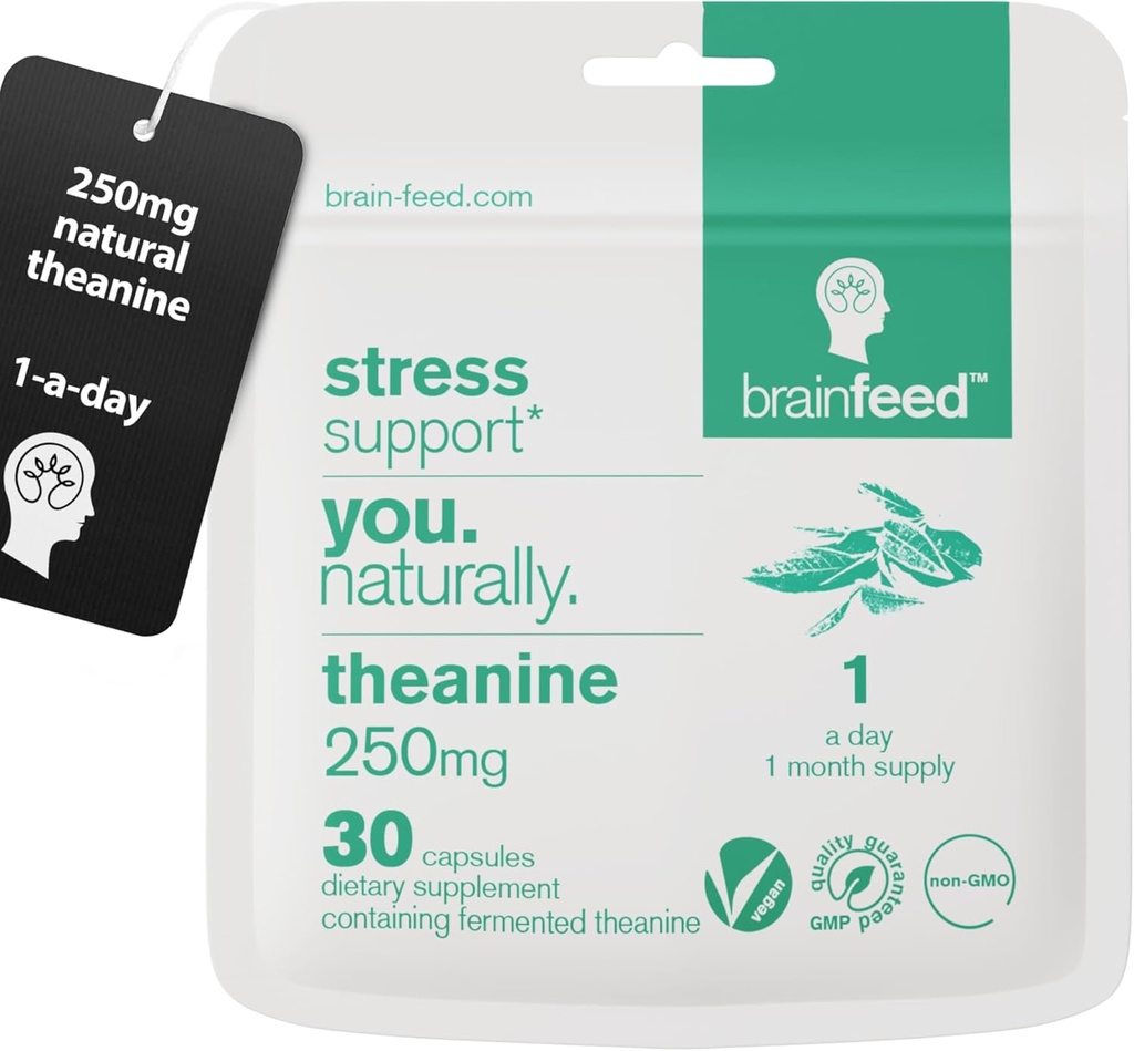 Natural L Theanine Capsules  250mg Isolated L Theanine Powder from Green Tea Extract ← 30 Capsules - 1 Por Día ← GABA Suplemento Apoyar Ayudas a la Relajación Sin Sedation ← Vegan Supplement