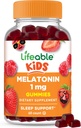 Lifeable Melatonin 1 mg  Melatonin Gummies Kids ← Ayuda para el sueño a los niños a caer y mantenerse a salvo para niños, adolescentes y niños pequeños a sobrevivir 60 Gummies