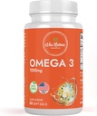 Omega 3 Ø 1000mg Silenciosos Aceite de Pesca Silenciosos ácidos grasos Silenciosos EPA & DHA Silencio Non-GMO Silencio 60 Softgels