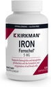Kirkman - Iron Ferrochel 5mg - 120 Capsules - Ayudas Hemoglobina & Myoglobin Producción - Apoyos Red Blood Cells Formación - Hypoallergenic