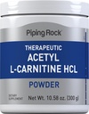 Piping Rock Acetyl L-Carnitine Powder Silencio 300g Silencio ALCAR HCL Suplemento Silencio Non-GMO, Gluten Free