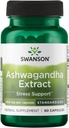 Swanson Ashwagandha Extracto - Suplemento Natural Promoción de una respuesta saludable al estrés, apoyo energético " Nervous System Health - Suplemento ayurvédico para el bienestar natural - (60 cápsulas, 450 mg cada uno)