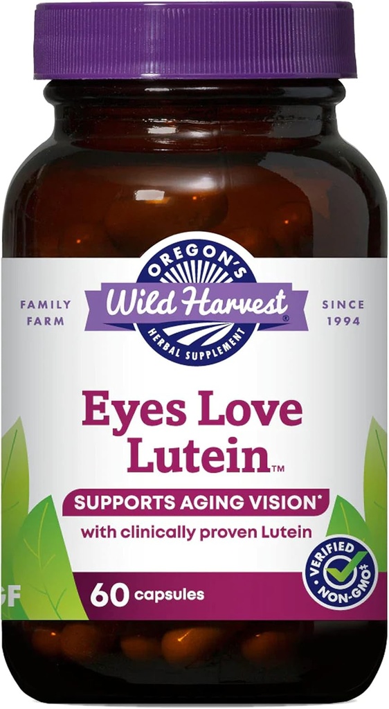 Ojos Salvajes de la cosecha de Oregon Love LuteinTM Capsules, Non-GMO Suplementos Herbales Orgánicos, 60 Cuenta