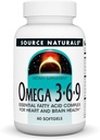Fuente Naturales Omega 3-6-9, Complejo de ácido graso esencial para la salud cardíaca y cerebral* - 60 Softgels