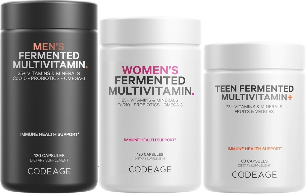 Codeage Family Multivitamin Bundle – Multivitamínico para Adolescentes, Hombres Mujeres – Vitaminas Esenciales & Minerales Pack