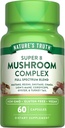 La verdad de la naturaleza Mushroom Complejo Capsules Silenciosos 60 Conde Silencio Complejo Espectrum completo de Super 8 Mushrooms ← Vegan, Non-GMO, & Gluten Suplemento gratuito
