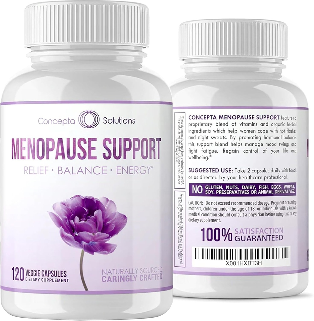 Menopause Support - Menopause Relief and Weight Management Support - for Hot Flashes, Night Sweats Relief and Energy, 120 Capsules