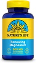 Magnesio de Renovación de Vida de la Naturaleza 500 mg - Citrato de Magnesio, Malato de Magnesio, Oxido de Magnesio Plus Vitamina B-6 - Musculos y Nerves Soporte - Laboratorio Verificado (100 Servings, 100 VegCaps)
