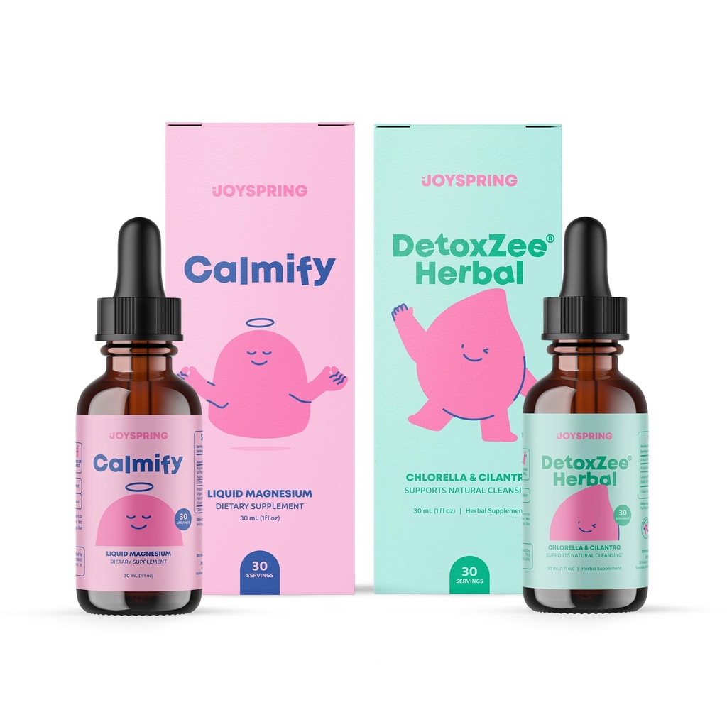 JoySpring Magnesium Citrate Liquid &amp; Magnesium Glycinate and Herbal Detox and Cleanse for Kids