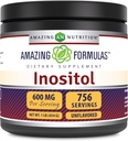 Amazing Formulas Inositol Powder Suplemento TEN 600 Mg per Serving TEN Desflavored TEN 1 Lb (454 Grams) TEN Non-GMO TEN Gluten-Free TEN Made in USA