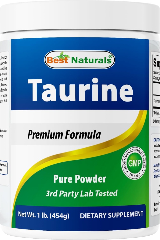 Mejores Naturales 100% Pure Taurine Powder Forma gratuita - Taurine 1000mg por Serving - 1 Lb (454 gm) (1 LB (Pack of 1))