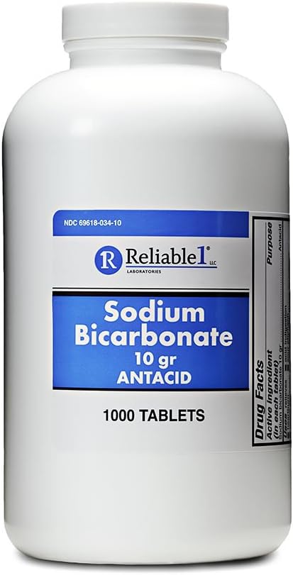 Reliable-1 Laboratorios Sodium Bicarbonato Antacid Tablets Acid Reducer for Indigestion & Heartburn Relief ¦ Bulk Antacids – 1000 Count Bottle