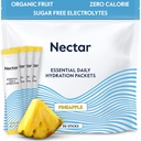 Embalajes de hidratación Nectar - Electrolitos Empaquetaduras de polvo - Sugar Gratis > 0 Calorie - Fruto orgánico Líquido diariamente IV Hidrata para Alivio de Dehidratación & Rehidratación (Pineapple 30 Pack)